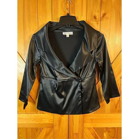White House Black Market satin evening wrap, jacket size 4 (4918) Read - Picture 1 of 5